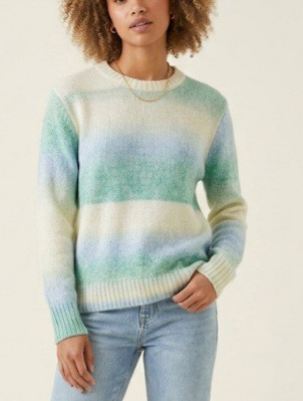 J.Crew Ombre Striped Cotton Blend Knit Sweater - Size S